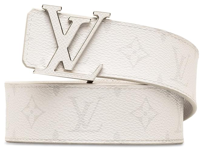 Cinturón reversible con iniciales y monograma de Louis Vuitton blanco Lienzo  ref.1389579