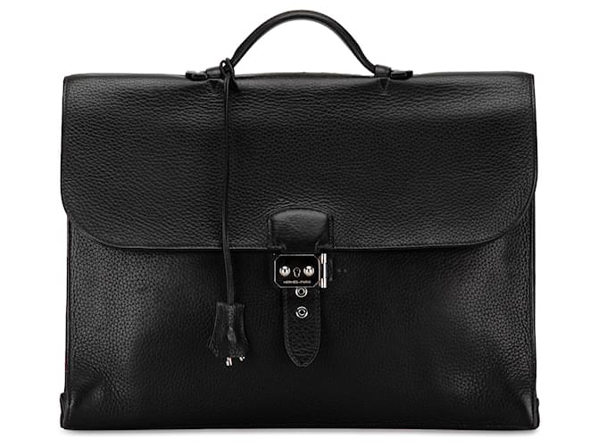 Black Hermès Ardennes Sac A Depeches 38 Leather  ref.1389581