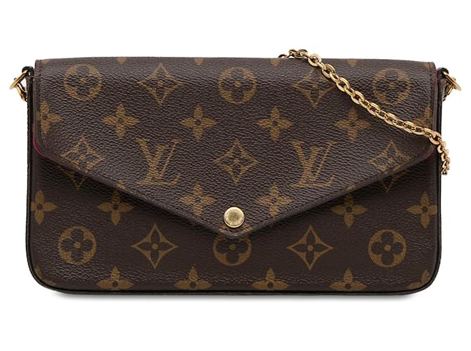 Brown Louis Vuitton Monogram Pochette Felicie Crossbody Bag Cloth  ref.1389585