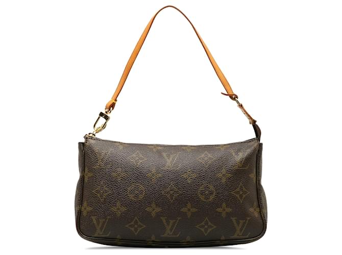 Brown Louis Vuitton Monogram Pochette Accessoires Shoulder Bag Leather  ref.1389594