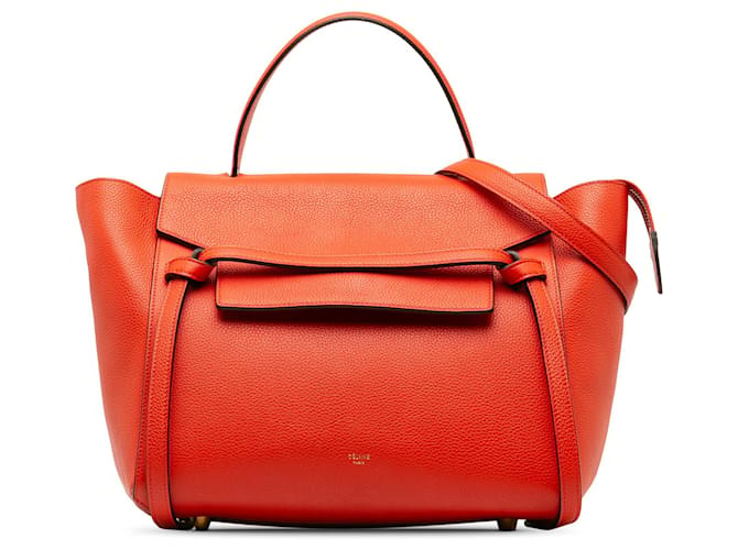 Céline Red Celine Mini Belt Bag Satchel Leather  ref.1389598