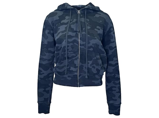 Navy & Black Nili Lotan Camo Print Reversible Sweatshirt Size US S Navy blue Synthetic  ref.1389602