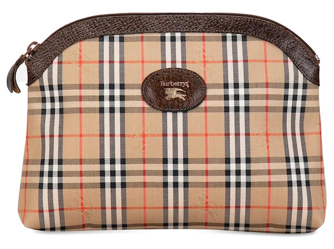 Brown Burberry Haymarket Check Clutch Cloth  ref.1389612