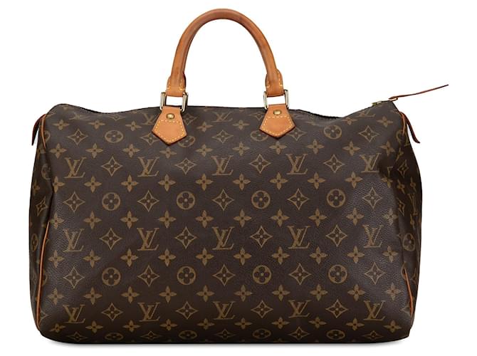 Brown Louis Vuitton Monogram Speedy 35 Boston Bag Leather  ref.1389620