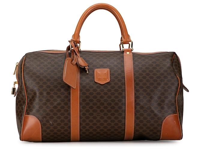 Céline Brown Celine Macadam Travel Bag Leather  ref.1389630