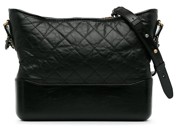 Black Chanel Medium Lambskin Gabrielle Crossbody Leather  ref.1389634