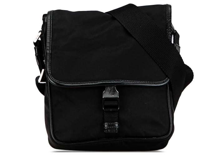 Schwarze Prada Tessuto Umhängetasche Leder  ref.1389639