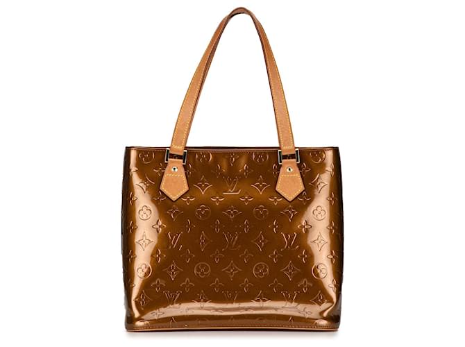 Brown Louis Vuitton Monogram Vernis Houston Tote Bag Leather  ref.1389647