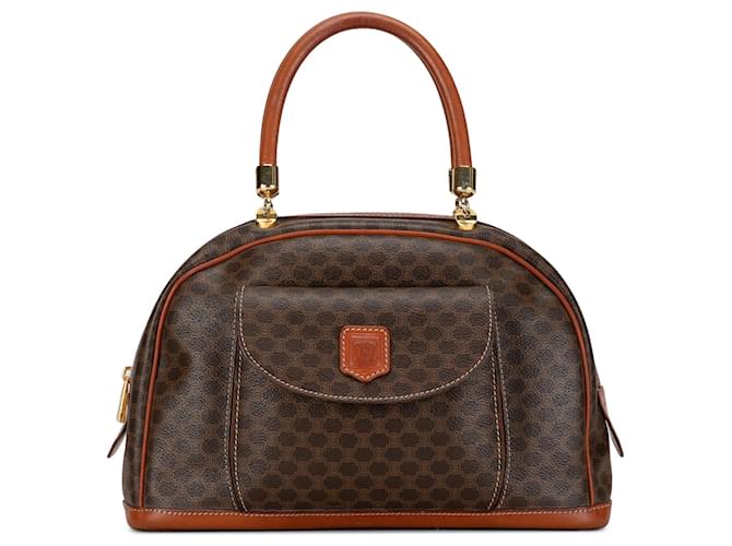Céline Brown Celine Macadam Dome Top Handle Bag Leather  ref.1389661
