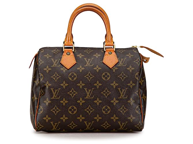 Braune Louis Vuitton Speedy 25 Boston Tasche mit Monogramm Leder  ref.1389675