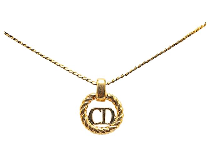 Gold Dior CD Logo Pendant Necklace Golden Gold-plated  ref.1389694
