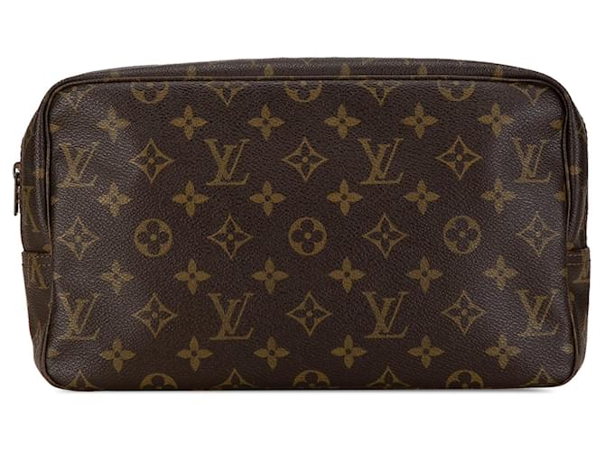 Pochette Louis Vuitton Monogram Trousse Toilette 28 Marron  ref.1389704