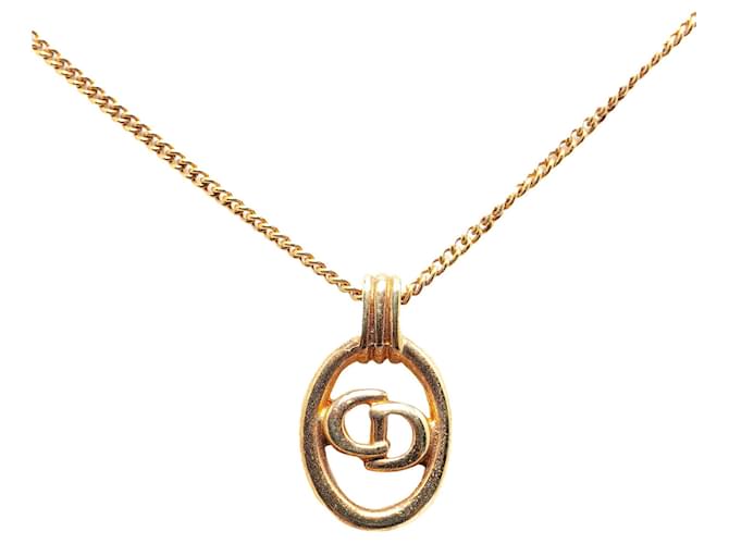 Gold Dior CD Logo Pendant Necklace Golden Yellow gold  ref.1389706