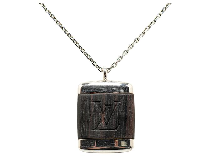 Colar de madeira Louis Vuitton Pandantiff Bois em prata  ref.1389711
