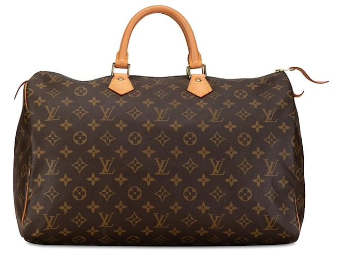 Brown Louis Vuitton Monogram Speedy 40 Boston Bag Leather  ref.1389719