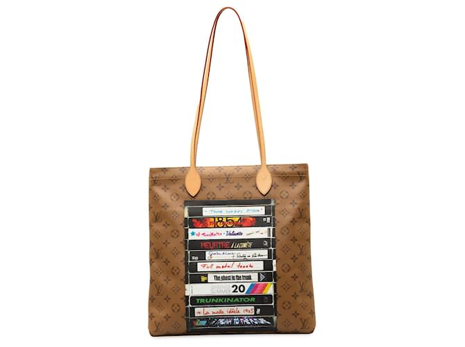 Brown Louis Vuitton Monogram Reverse VHS Tape Carry It Tote Bag Leather  ref.1389730