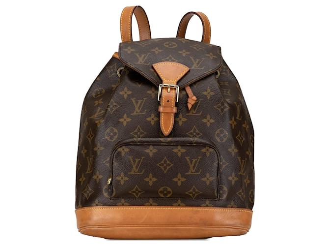 Brown Louis Vuitton Monogram Montsouris MM Backpack Leather  ref.1389750