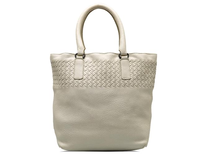 Bolsa Bottega Veneta Intrecciato Branca Branco Couro  ref.1389754