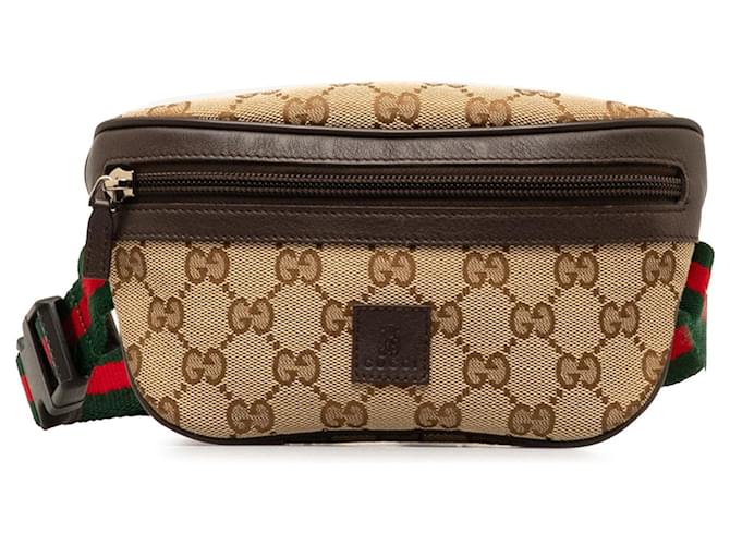 Sac ceinture marron Gucci GG Canvas Web pour enfants Toile  ref.1389758