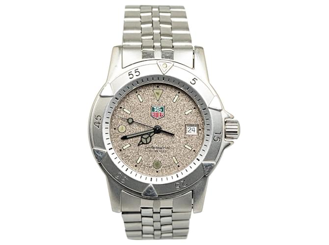 Reloj profesional plateado Tag Heuer de cuarzo y acero inoxidable Plata  ref.1389765