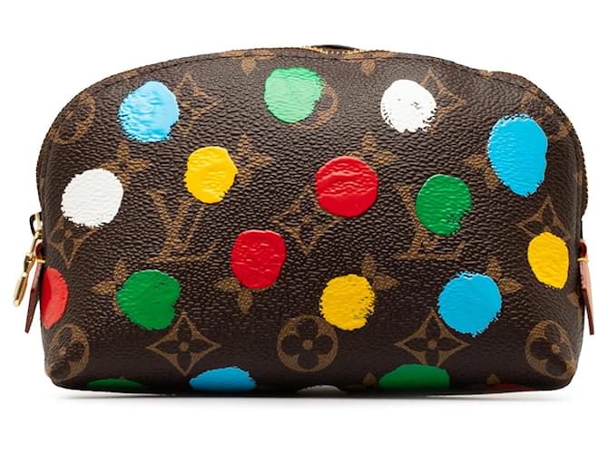 Braune Louis Vuitton x Yayoi Kusama Infinity Dots Monogram Kosmetiktasche Leinwand  ref.1389777