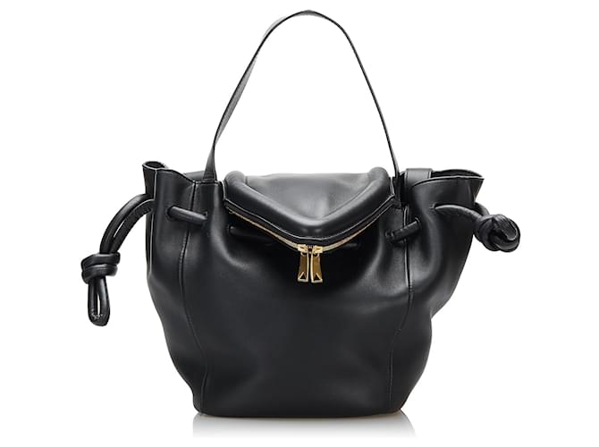 Black Bottega Veneta Beak Handbag Leather  ref.1389824