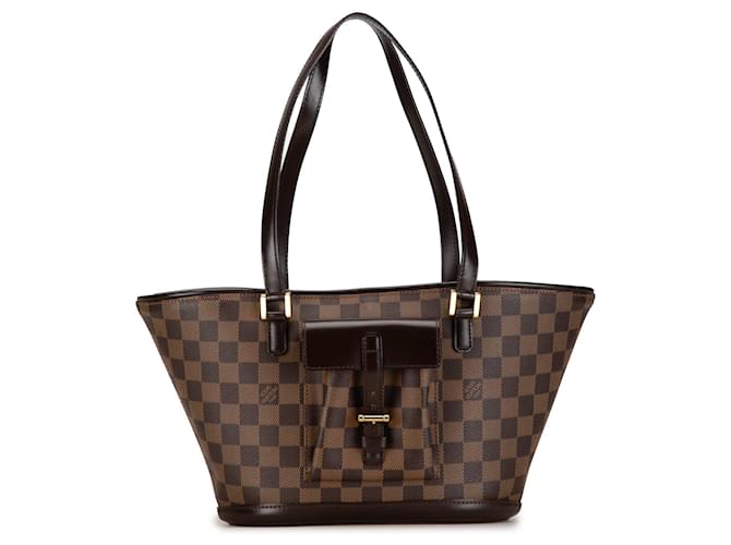 Brown Louis Vuitton Damier Ebene Manosque PM Shoulder Bag Leather  ref.1389850