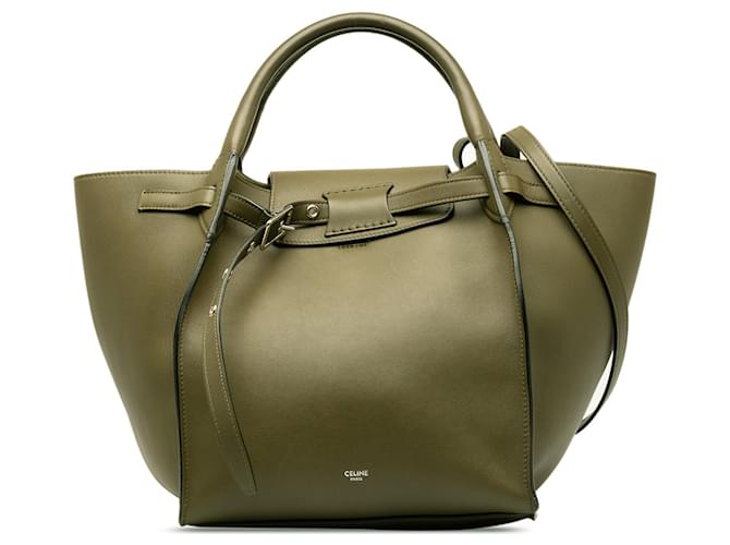 Big Bag Céline Green Celine Small Big Satchel Leather  ref.1389866