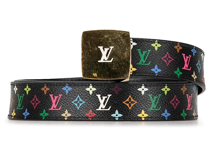 Ceinture réversible noire Louis Vuitton Monogram multicolore LV Cut Toile  ref.1389876