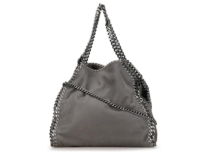 Stella Mc Cartney Gray Stella McCartney Mini Shaggy Deer Falabella Satchel Leather  ref.1389882