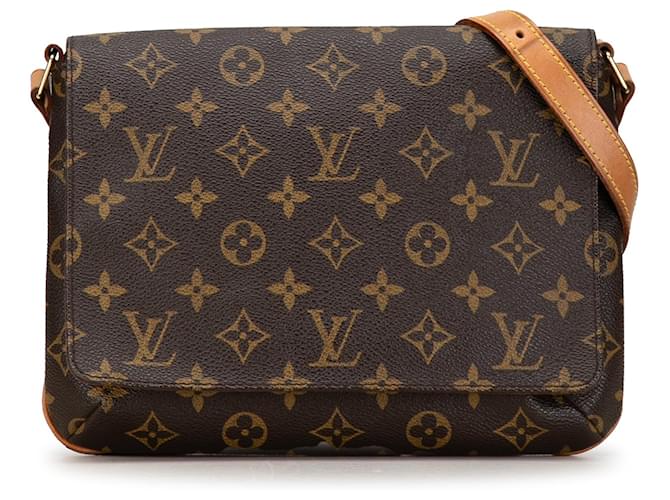 Brown Louis Vuitton Monogram Musette Tango Short Strap Shoulder Bag Leather  ref.1389884