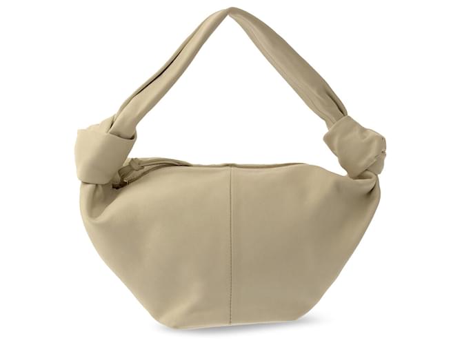 Beigefarbene, gefütterte Knotenhandtasche von Bottega Veneta Leder  ref.1389903