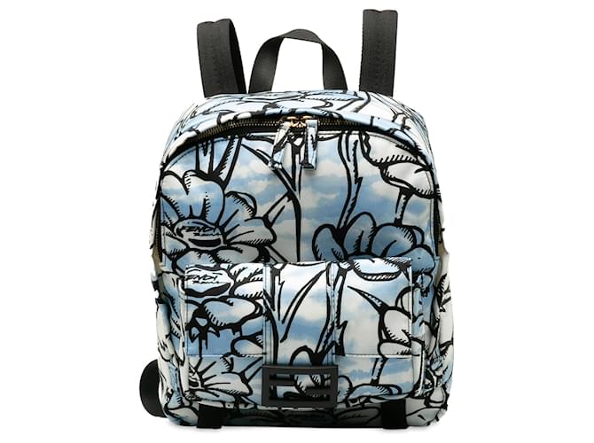 Blue Fendi x Joshua Vides Baguette Backpack Cloth  ref.1389909