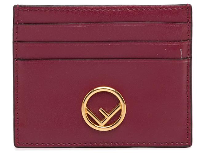 Rouge Fendi F est le porte-carte Fendi Cuir  ref.1389922