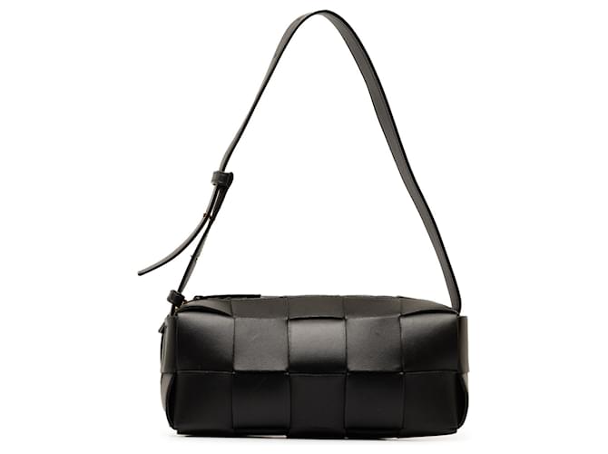 Black Bottega Veneta Small Intrecciato Brick Cassette Shoulder Bag Leather  ref.1389937