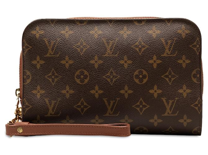 Brown Louis Vuitton Monogram Orsay Clutch Bag Leather  ref.1389941