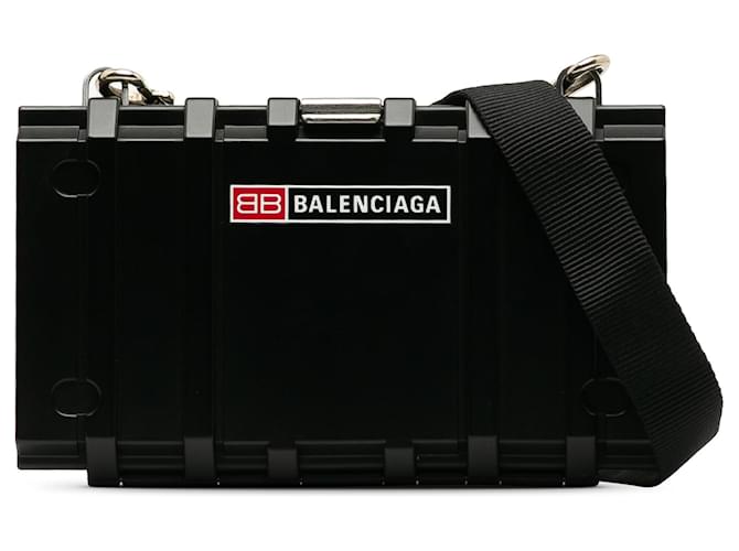 Schwarze Balenciaga Toolbox Clutch Umhängetasche Kunststoff  ref.1389946