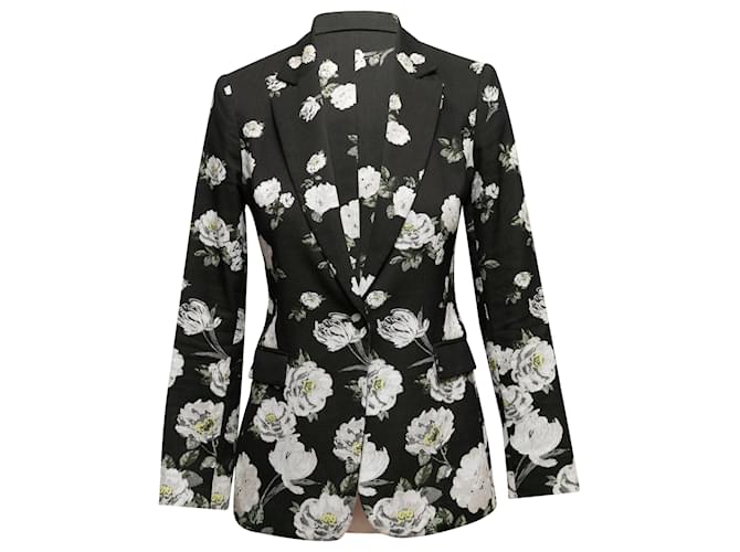 Black & Multicolor Alice + Olivia Floral Print Blazer Size US 4 Synthetic  ref.1389960