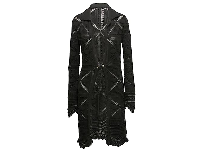 Vintage Black Chanel Spring/Summer 2004 Longline Knit Cardigan Size FR 38 Synthetic  ref.1389968