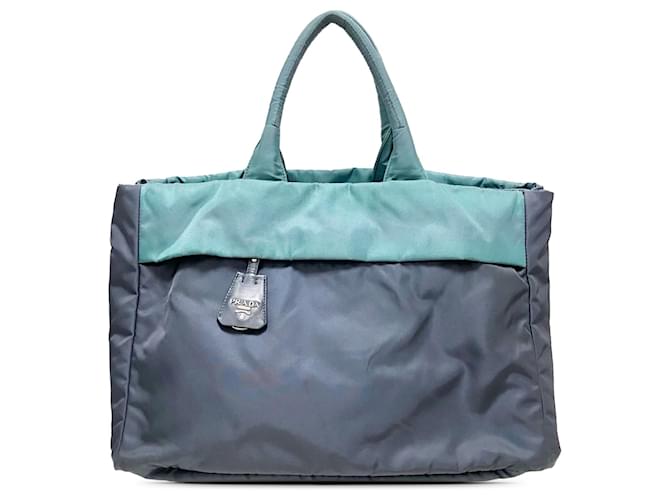 Tote Cabas réversible bleu Prada Tessuto Toile  ref.1389984