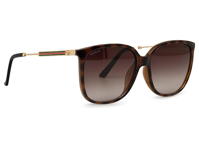 Brown Gucci Round Tinted Sunglasses  ref.1389989