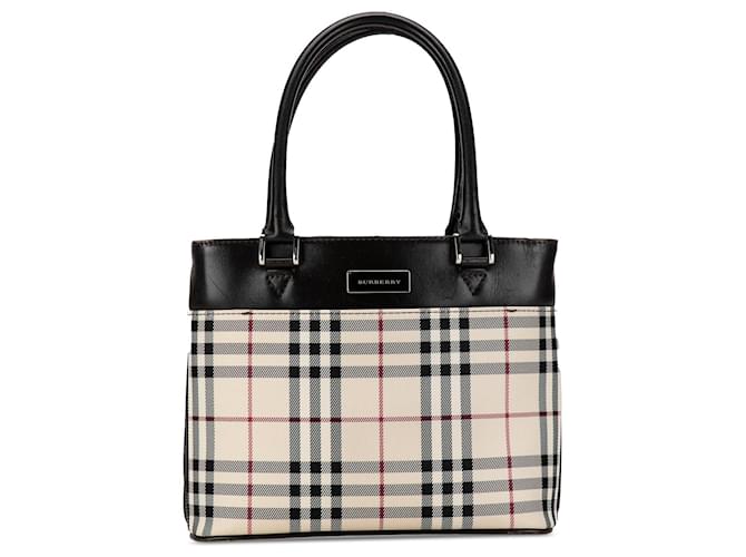Khaki Burberry House Check Handbag Leather  ref.1390019