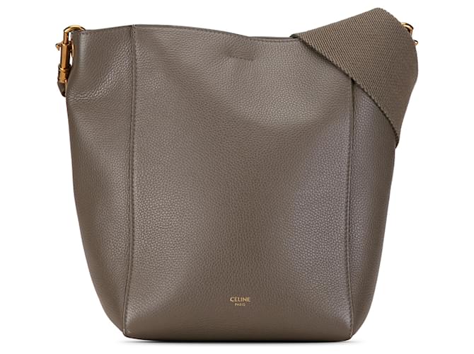 Céline Bolso bombonera pequeño Seau Sangle marrón Celine Castaño Cuero  ref.1390023