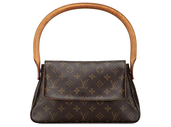 Mini sac à bandoulière Louis Vuitton Monogram Looping marron Cuir  ref.1390029