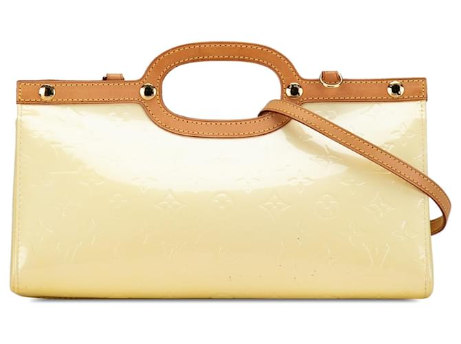 Bolso satchel blanco Louis Vuitton con monograma Vernis Roxbury Drive Cuero  ref.1390039