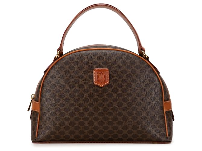 Céline Brown Celine Macadam Dome Handbag Leather  ref.1390043
