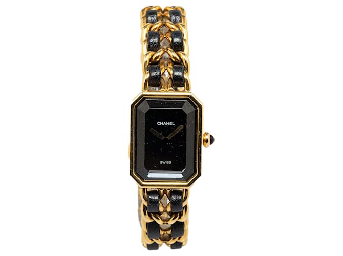 Gold Chanel Quartz Stainless Steel Premiere Chaine Watch Golden Leather  ref.1390071