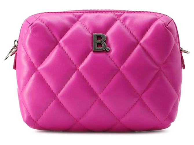 Camera Rosa Balenciaga Nappa Quilted Touch B Kameratasche XS Pink Leder  ref.1390072