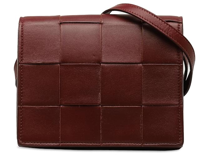 Rote Umhängetasche „Maxi Intrecciato Mini Cassette“ von Bottega Veneta Leder  ref.1390073