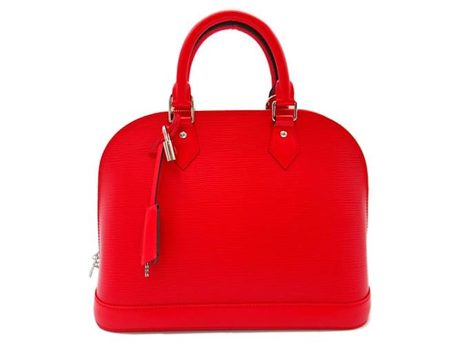 Bolso rojo Louis Vuitton Epi Alma PM Roja Cuero  ref.1390075